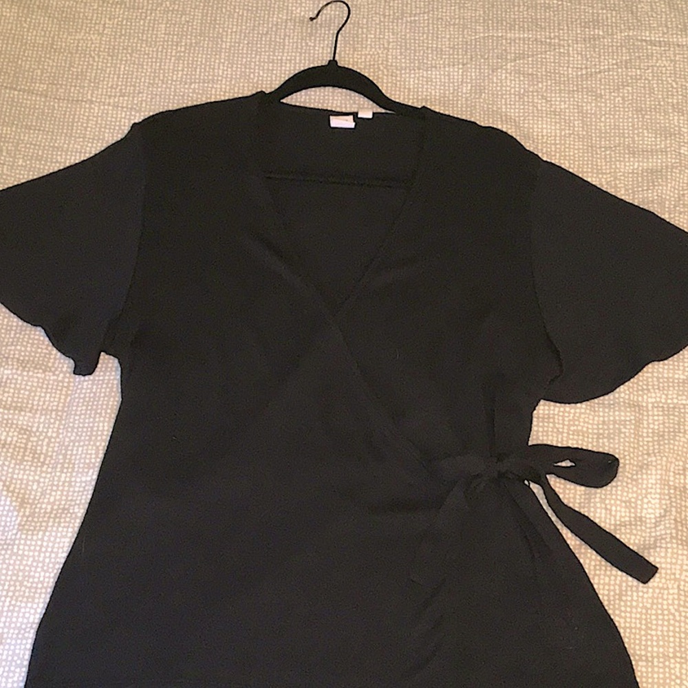 Gap Lightweight Wrap Sweater, Black Sz L